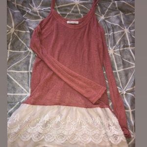 Cold Shoulder Sheer Sweater